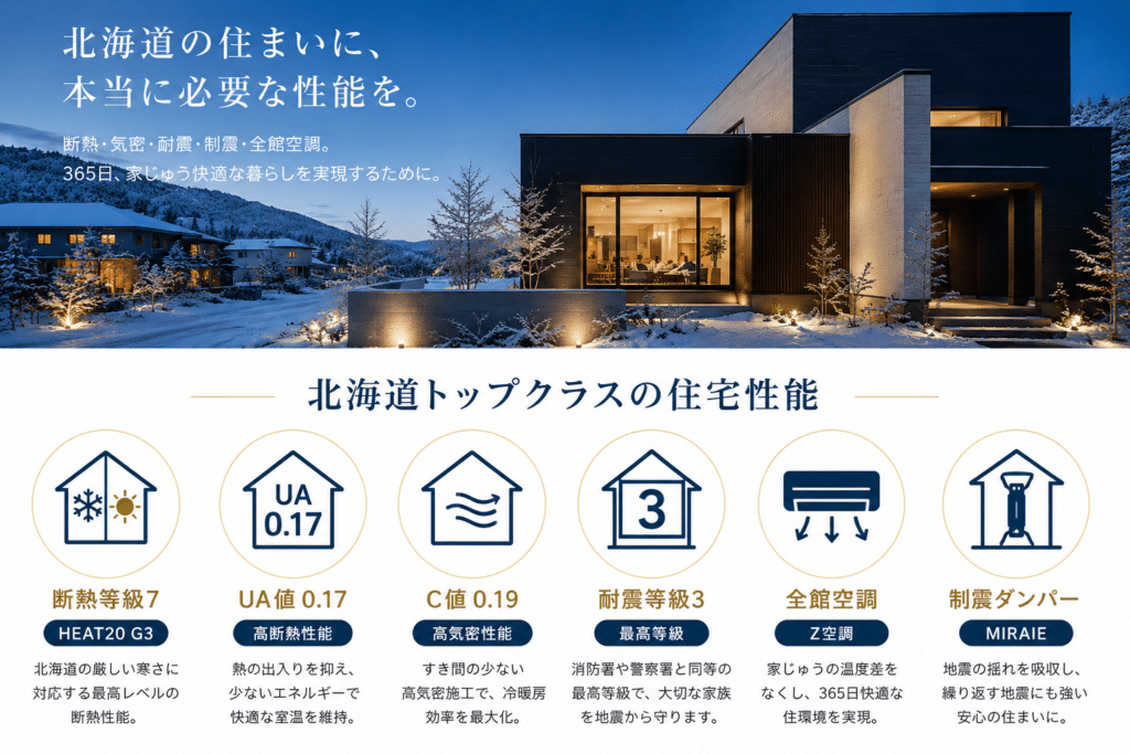 北海道の冬の寒さに対応したミライホームの高性能住宅