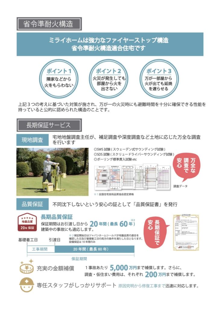 外部からの延焼、室内からの出火、ほかの部屋への延焼を抑える省令準耐火構造の3つの対策