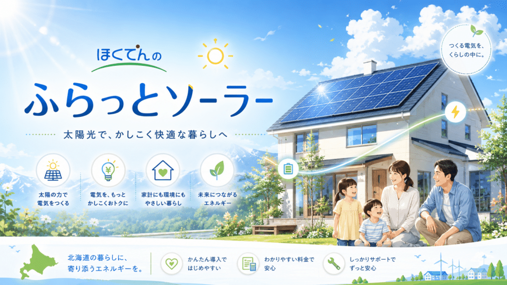 ほくでんの太陽光発電リースサービス「ふらっとソーラー」の案内